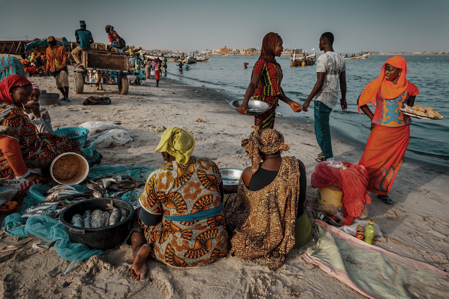 I pescatori tradizionali del Senegal sfidano l�Oceano Atlantico navigando con piccole piroghe di legno alla ricerca dei grandi banchi di pesce.