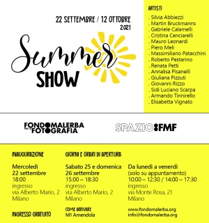 Summer Show 2021 - Dal 22 settembre al 12 ottobre - Fondo Malerba per la Fotografia -  Milano