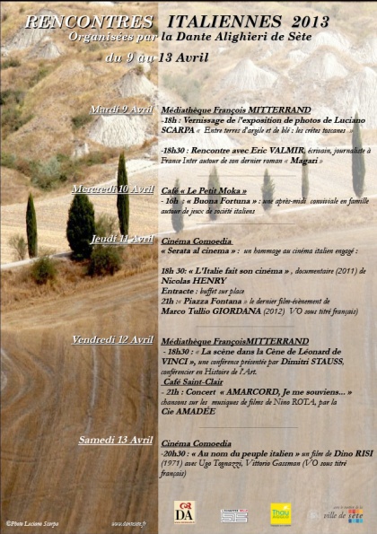 Entre terre d'argile et de ble: les cretes toscanes -   9 - 14 - avril 2013 -  Médiathèque F .Mitterrand - Sète, Francia  
